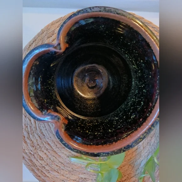 Pottery Handcrafted Heavy Pitcher Artisan Earthenware Unique Cottagecore - Picture 6 of 9